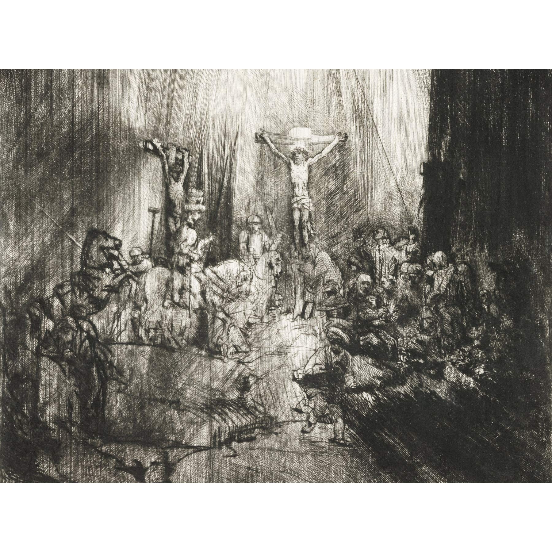 Rembrandt Christ Crucified Between Two Thieves Large Art Print Poster Wall Decor Premium Mural