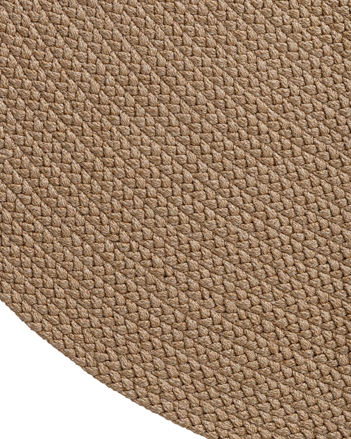 DEXI Oval Easy Jute Rug 6x9, Braided Woven Rustic Rugs No Shed, Large Neutral Area Carpet Mat for Outdoor Patio Dining Living Room Farmhouse, Tan Brown