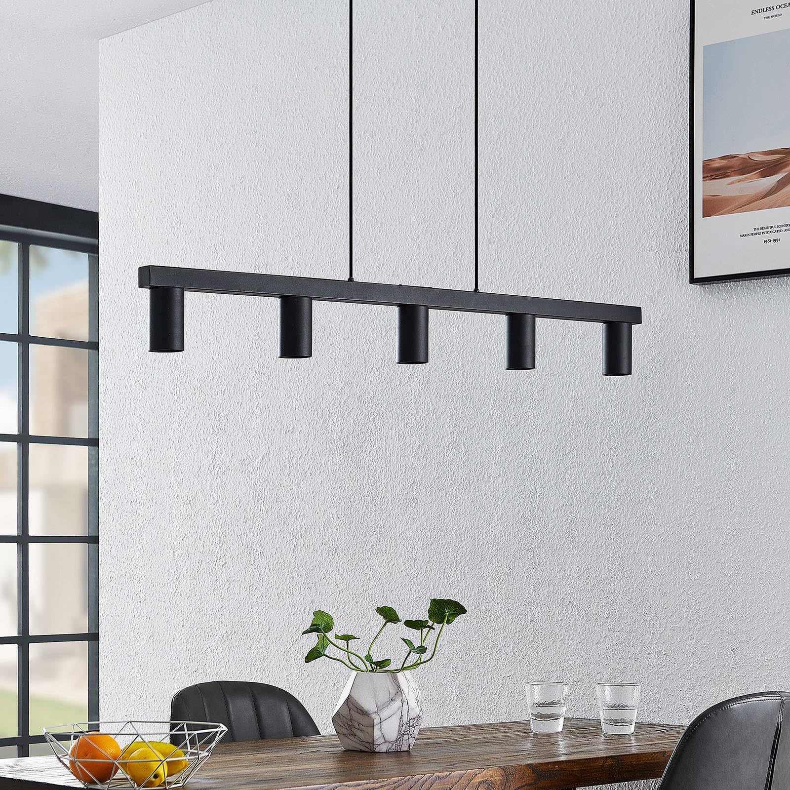 Lindby Lámpara colgante Baliko (Moderno) en Negro hecho de Metal e.o. para Salón & Comedor (5 llamas, GU10) lámpara techo