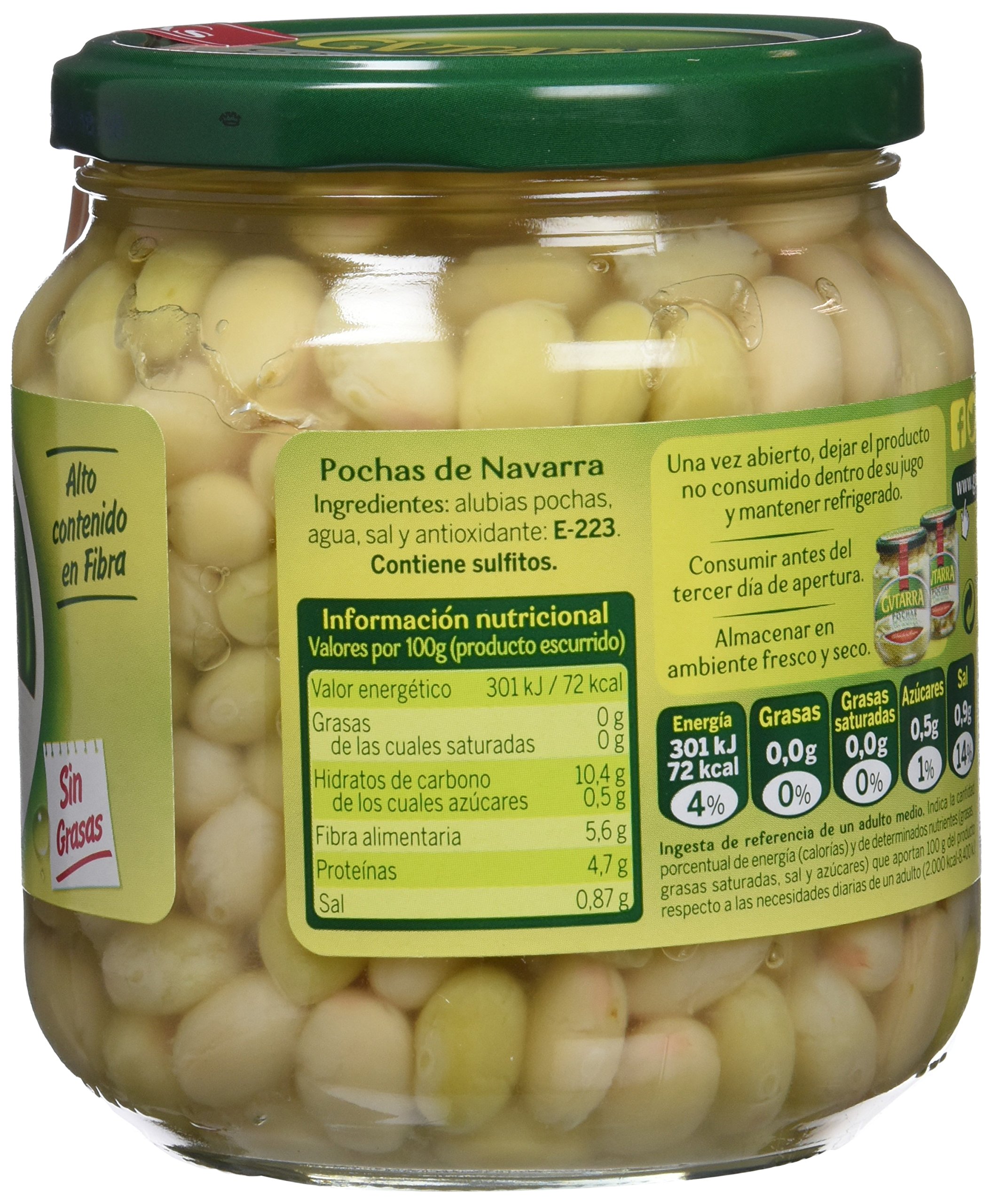 Gvtarra Pochas Cocida Verdura - Paquete de 6 x 400 gr - Total: 2400 gr