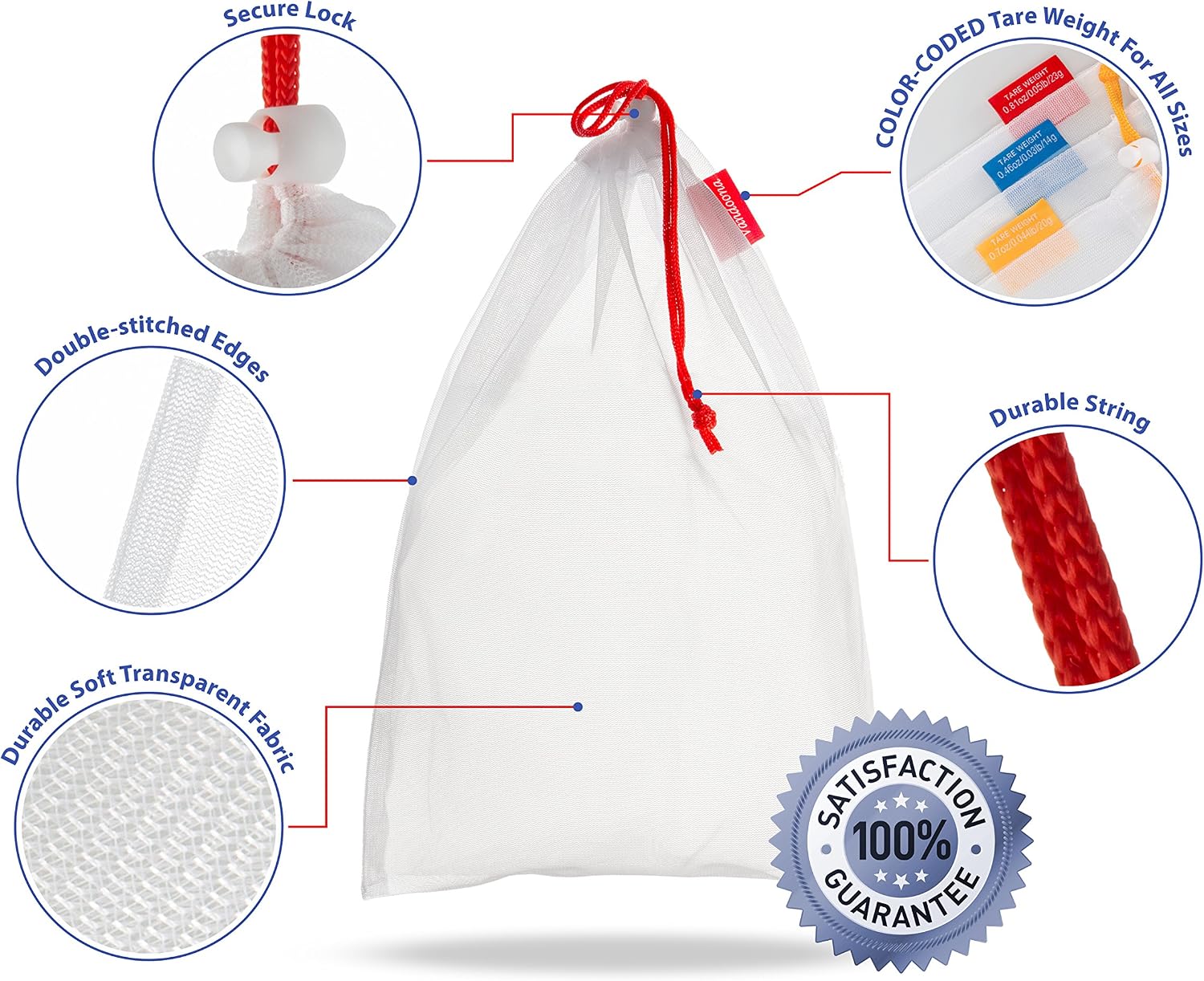 Reusable Mesh Produce Produce Bags for fruit & vegetables 18 Pack image 5