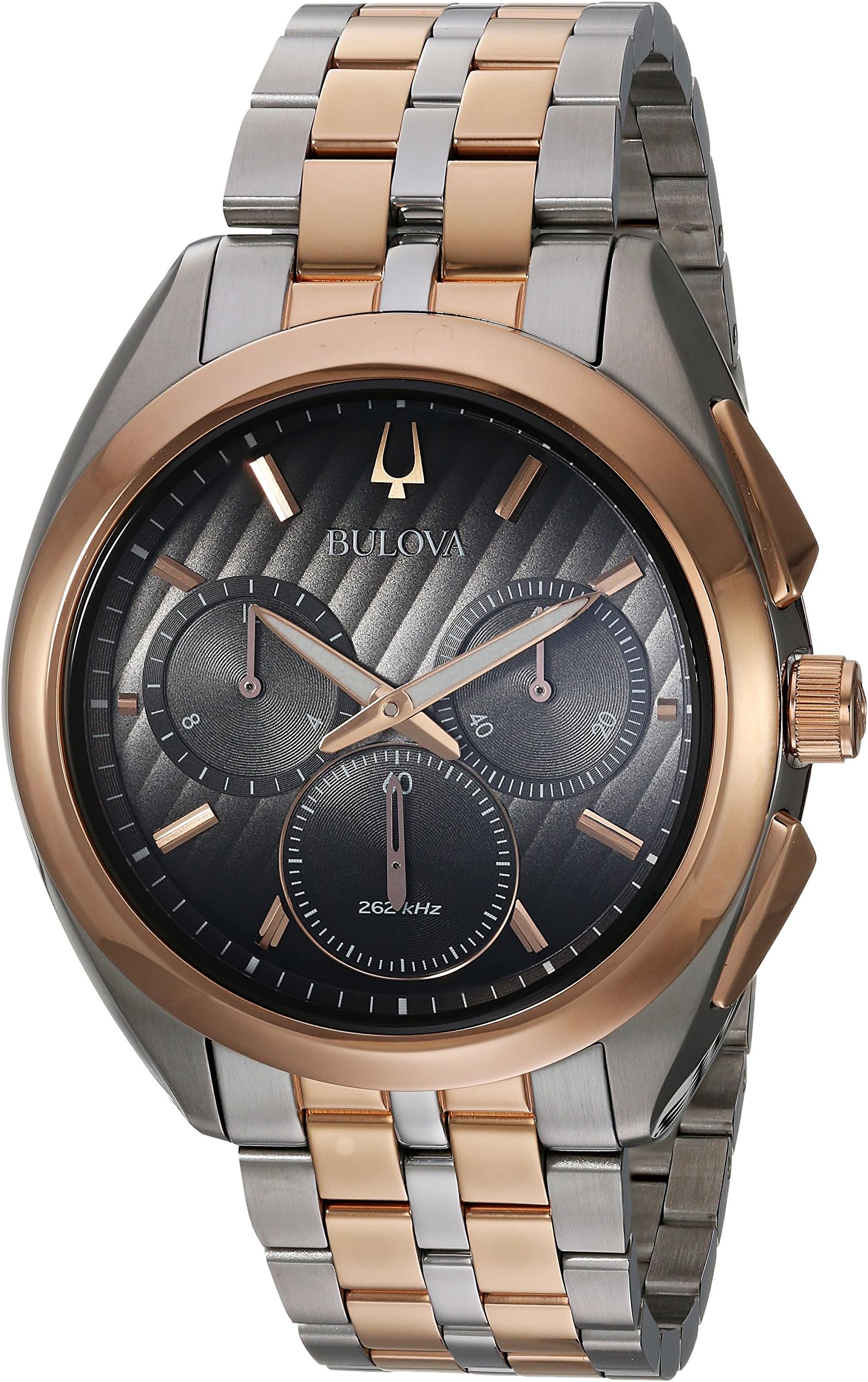 Bulova Men's 98A160 Curv Analog Display Quartz Two Tone Watch
