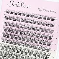 Vista 19 de Extensiones de racimos de pestañas, 240 unidades, extensiones de pestañas largas individuales 40D, aspecto natural, pestañas de imitación de visón