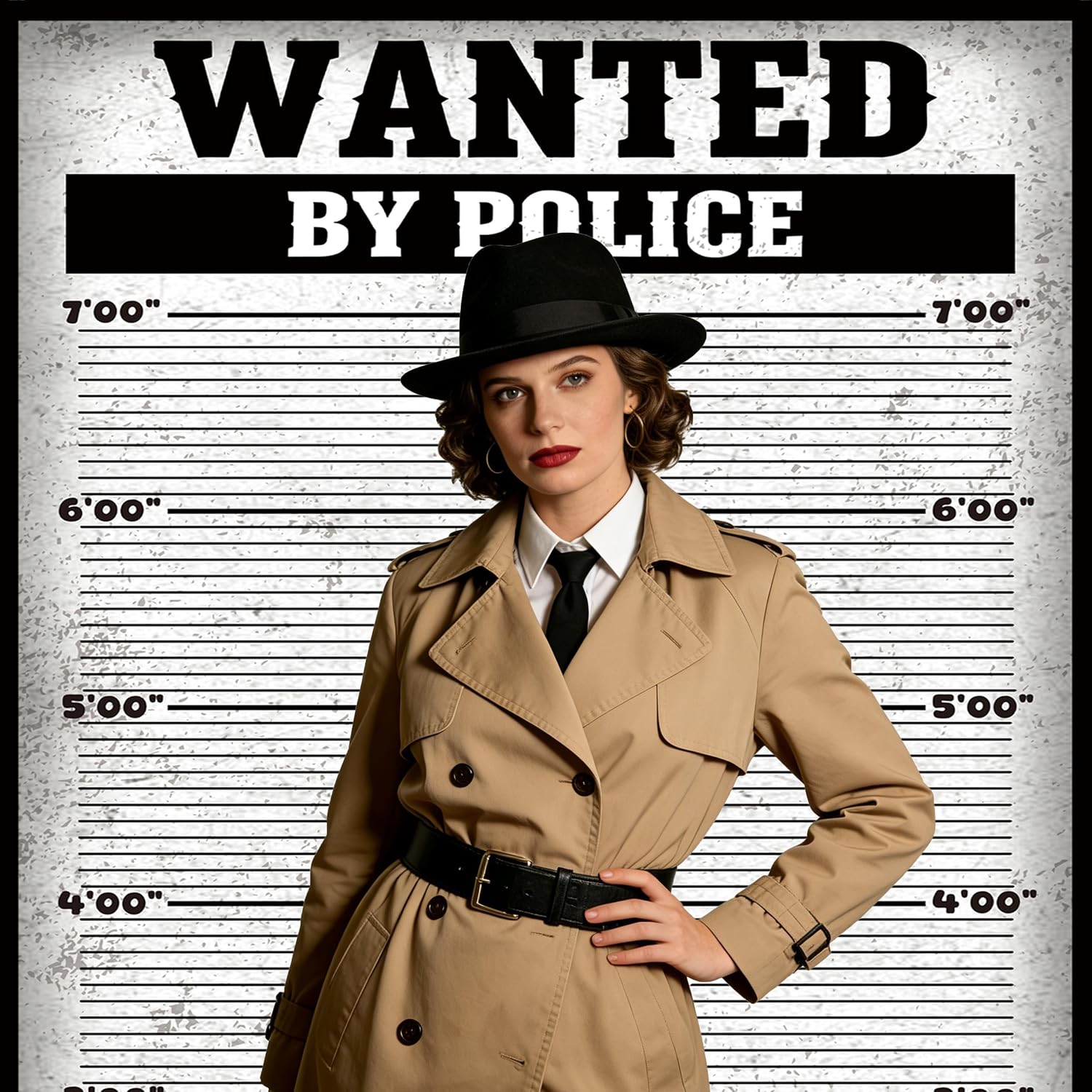 5×7Ft Mugshot Jail Backdrop, Wanted Police Photo Booth Banner image 5