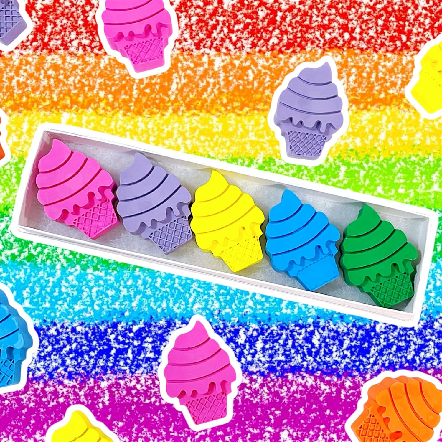 Ice Cream Shaped Crayons,7 Sets -Shaped Crayons,Bulk Crayon Set, School Supplies Gift for Kids, Christmas & Birthday Gift for Kids (7Sets) Party Favor