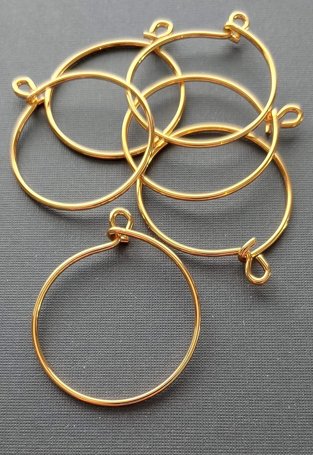 New Lighter Weight Best Hoop Ever 24 kt. Gold DuroPlate 32mm Earring Hoop Earring Finding (Pack of 4).