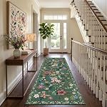 3x5 Zone Rug Rouge, Floral Rugs pour le salon, Léger Non glissable Rug lavable, Intérieur Basse Pile Boho Design Rug pour Chambre Salon Salle à manger Rouge