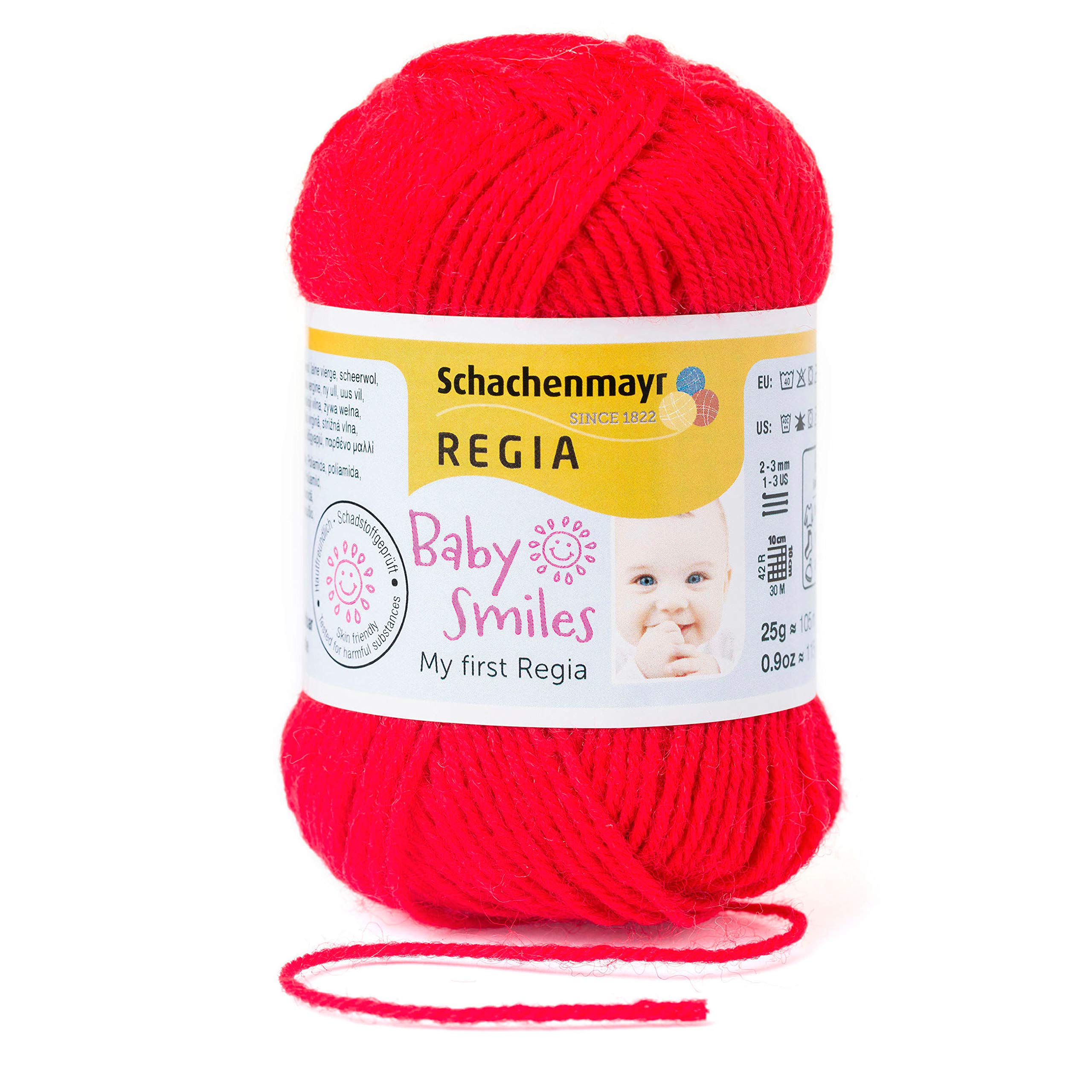 Schachenmayr REGIA Hand Knitting Yarns Schachenmayr Baby Smiles My First Regia Wolle, 25G Rot