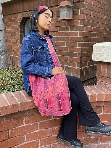 Miniatura 6 de Bolso bandolera bordado rosa de la paz y la salida del sol bolso Boho