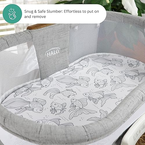 Miniatura 165 de TansyPanda Bassinet Sheets for Baby Delight Snuggle Nest, Chicco LullaGo, Fisher-Price Soothing, SNOO Smart, 3PC, 18 x 30 Inch, Ultra Soft