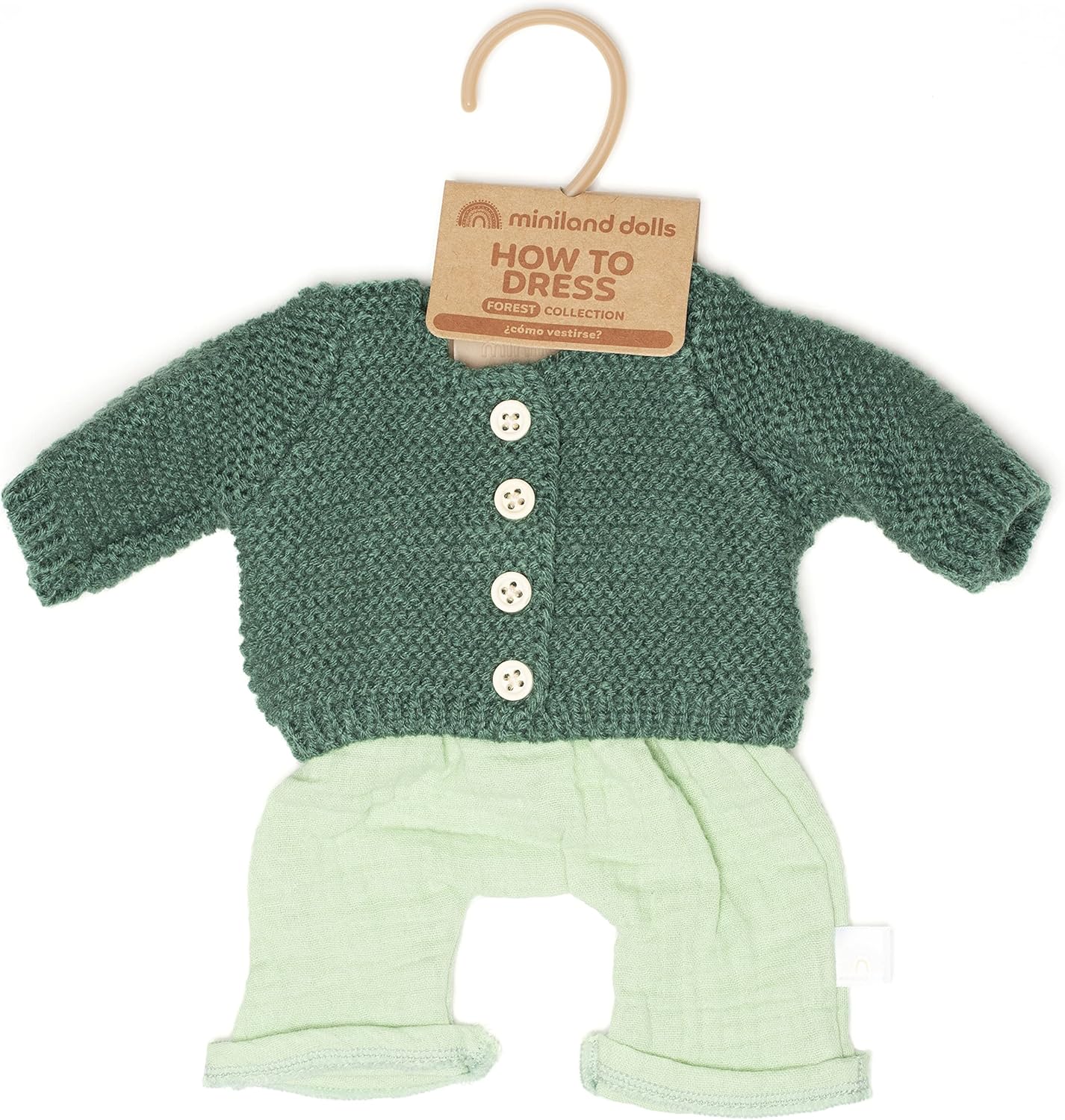 Miniland Doll Gift Box Baby Doll Caucasian Boy 15'' + Forest Outfit - Made in Spain, Gift, Quality, Inclusion, Diversity