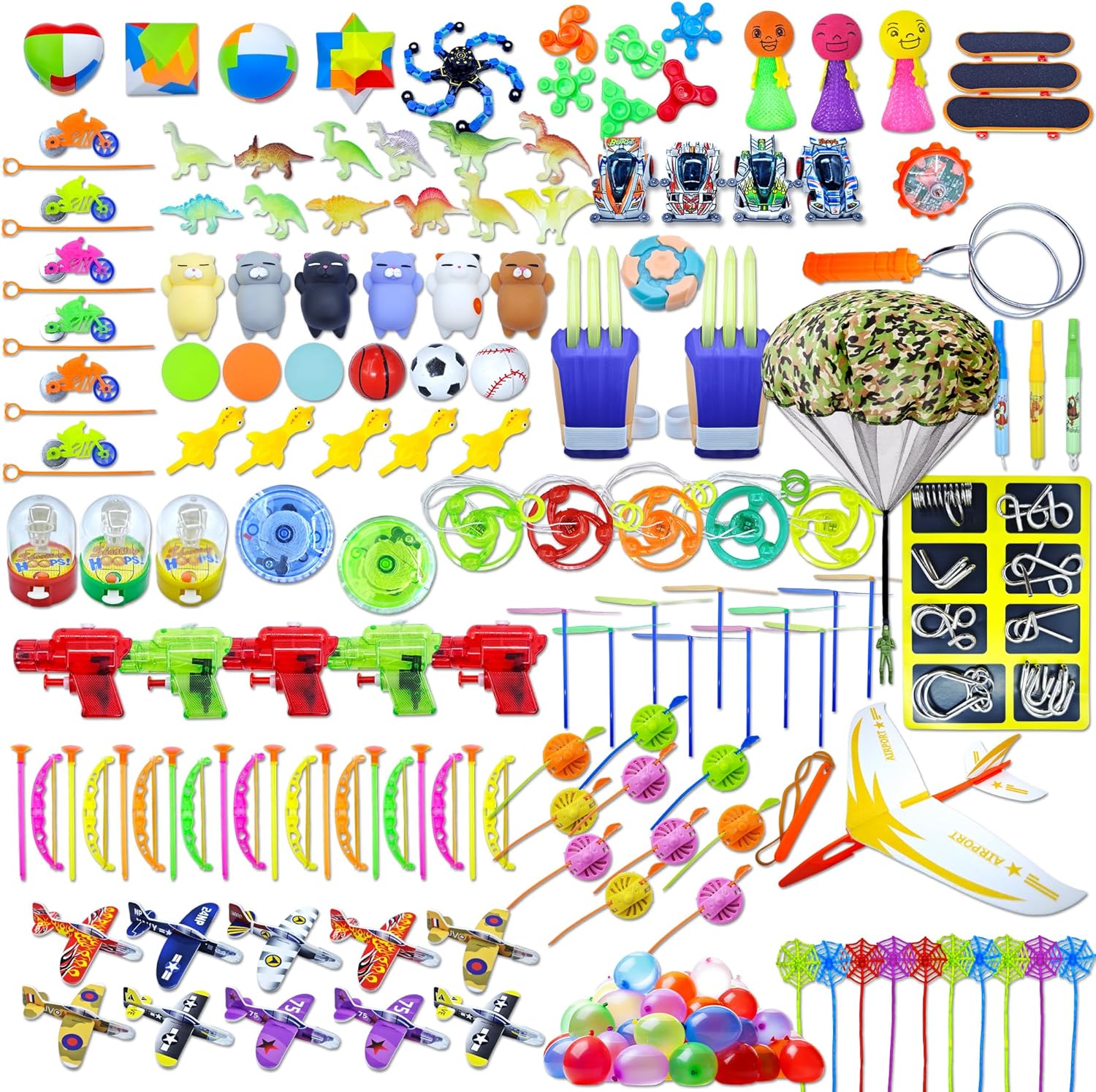 360 pcs birthday party favors for kids 8-12 4-8,fidget toys bulk,treasure prize box toys for classroom, goodie bags stuffers,Valentines Day gift,Easter basket eggs stuffers fillers (Basics)