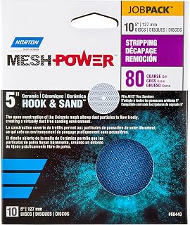 Norton MeshPower Ceramic Disc – 5” – 80 Grit - 10 Pack