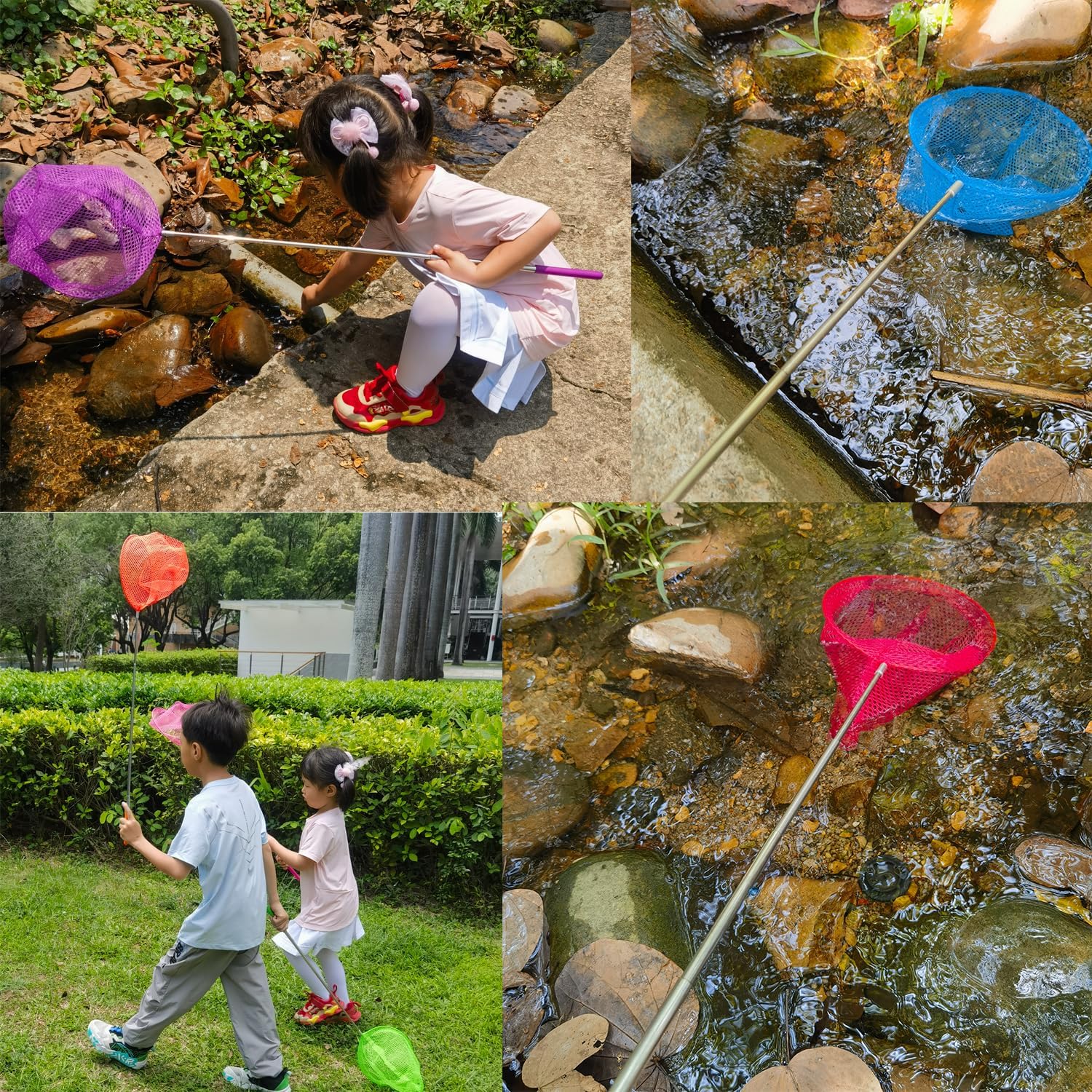 Toromp Telescopic Butterfly Nets - Great for Catching Insects Bugs Fishing - Outdoor Toy for Kids Playing - Extendable from 6.8" to 34" and Anti Slip Grip