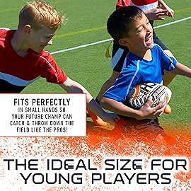 Franklin Sports NFL Chicago Bears Football - Youth Mini Football - 8.5 Junior Size Ball - SPACELACE Easy Grip Texture- Perfect for Kids