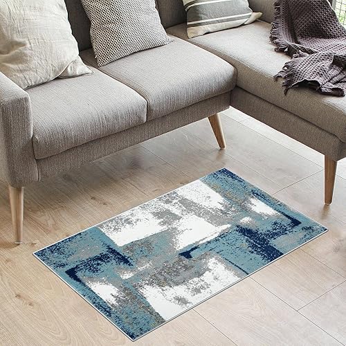 Miniatura 3 de Luxe Weavers - Alfombra abstracta, Lagos Collection 7558, color azul claro