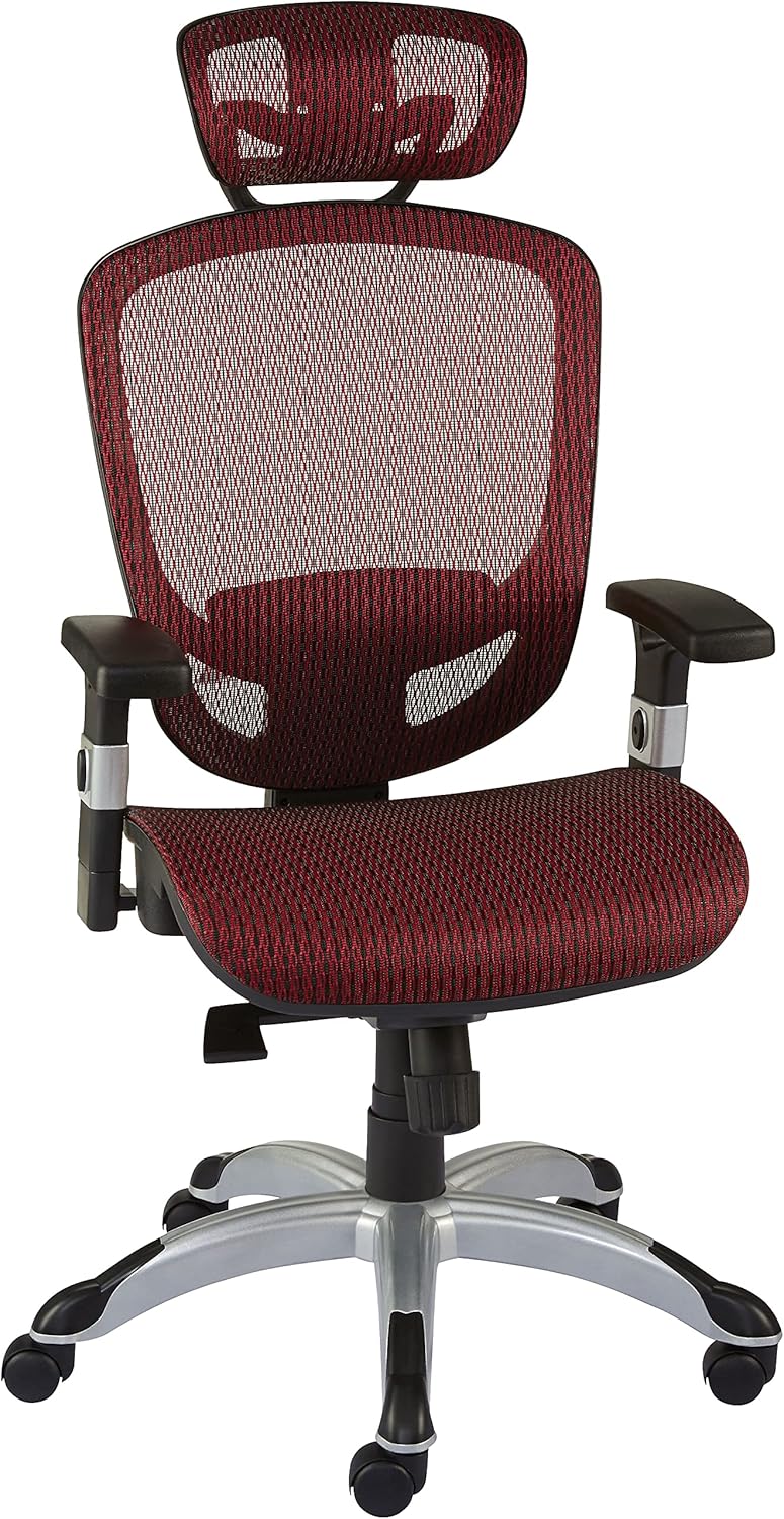 Union & Scale Flexfit Hyken Mesh Task Chair, Maroon, 2/Pack