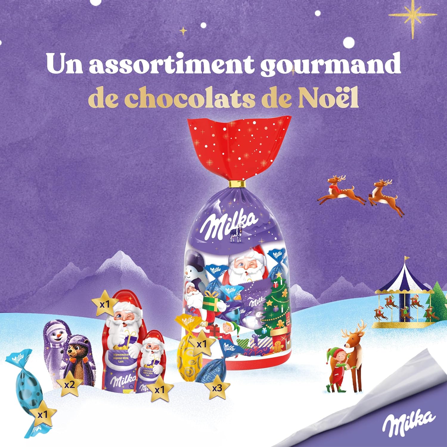 Milka Chocolats Assortiment Pays Alpin | Noël | 126g | Délice Festif - Image secondaire