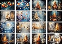 Vista 2 de Decoupage - Paquete de papel (35 hojas de 6 x 8 pulgadas), increíbles y acogedoras pinturas de grandes árboles de Navidad y otras decoraciones FLONZ