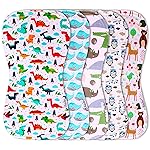 KiddyStar 5-Pack Organic Cotton Burp Cloths - Large, Ultra-Soft 3-Layer Towels for Burping, Shoulder & Hand Use, Highly Absorbent