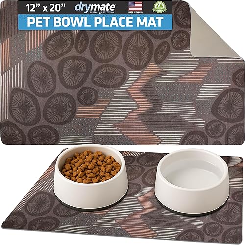 Miniatura 93 de Drymate Mantel individual con tazón para mascotas, tapete de alimentación de alimentos para perros y gatos, tela absorbente, respaldo impermeable