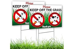 2 Pack Keep Off Grass Lawn Sign Dog Poop Signs