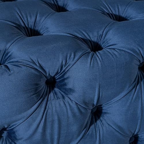 Miniatura 8 de Otomana de terciopelo, modelo Provence, Terciopelo, Azul marino