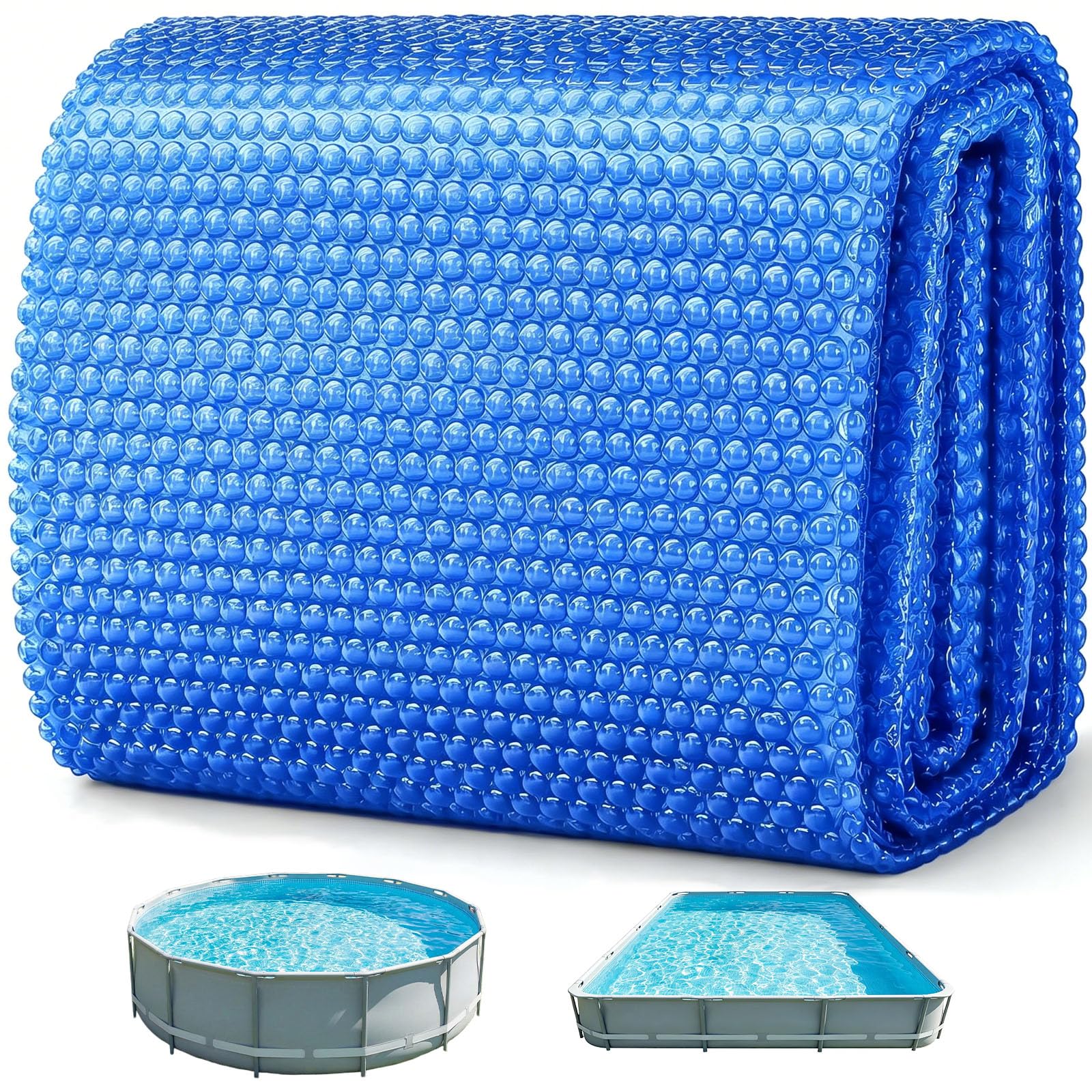 Manta Termica Piscina 70 x 800 cm Lona Térmica de Burbujas, Lámina PE Anti-UV, Impermeable y Anti-Polvo, Fundas Piscin Reduce La Contaminación y La Evaporación, Azul