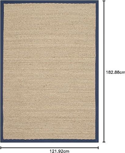 Miniatura 336 de Safavieh Colección de fibra natural NF115P - Alfombra (fibra natural), color gris, Fibras naturales beige, (Natural/Beige),Natural/Negro,Natural