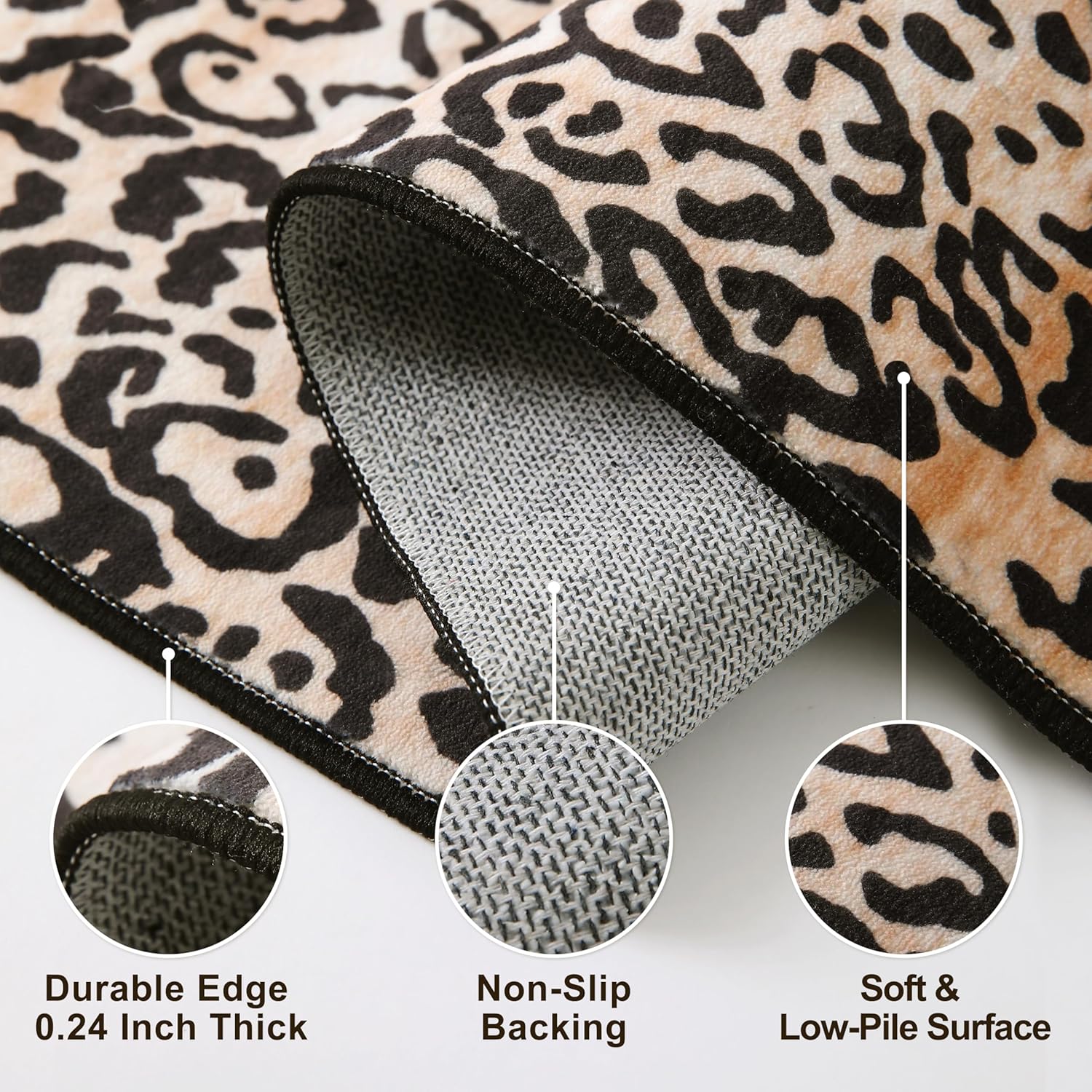 Leopard Print Area Rug, 5x7, Cheetah Gold - Image 3