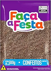 Faça a Festa – Confeito Granulado Escuro 500g | Crocante e Sabor Chocolate | Ideal para Decoração e Cobertura de Doces, Bolos e Sobremesas