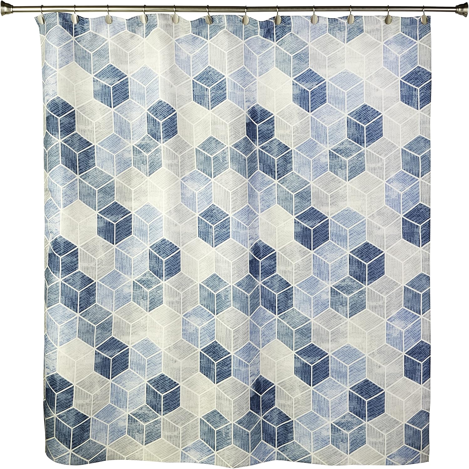 SKL Home Cubes Shower Curtain, Blue
