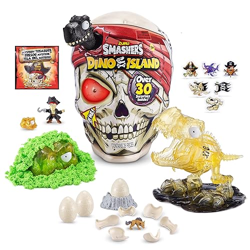 ZURU Smashers Dino Island Giant T-Rex Skull con más de 30 sorpresas y huevos mini, juguete de descubrimiento de dinosaurios, a partir de 5 años