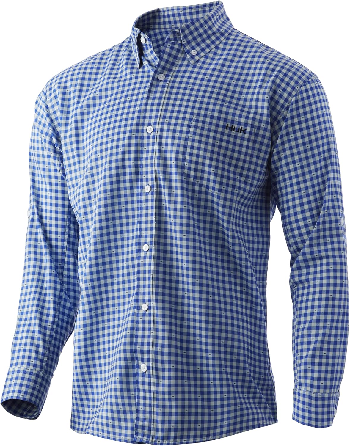 HUK Men's Tide Point Solid Long Sleeve Button Down Shirt (Available in 3X-Large)