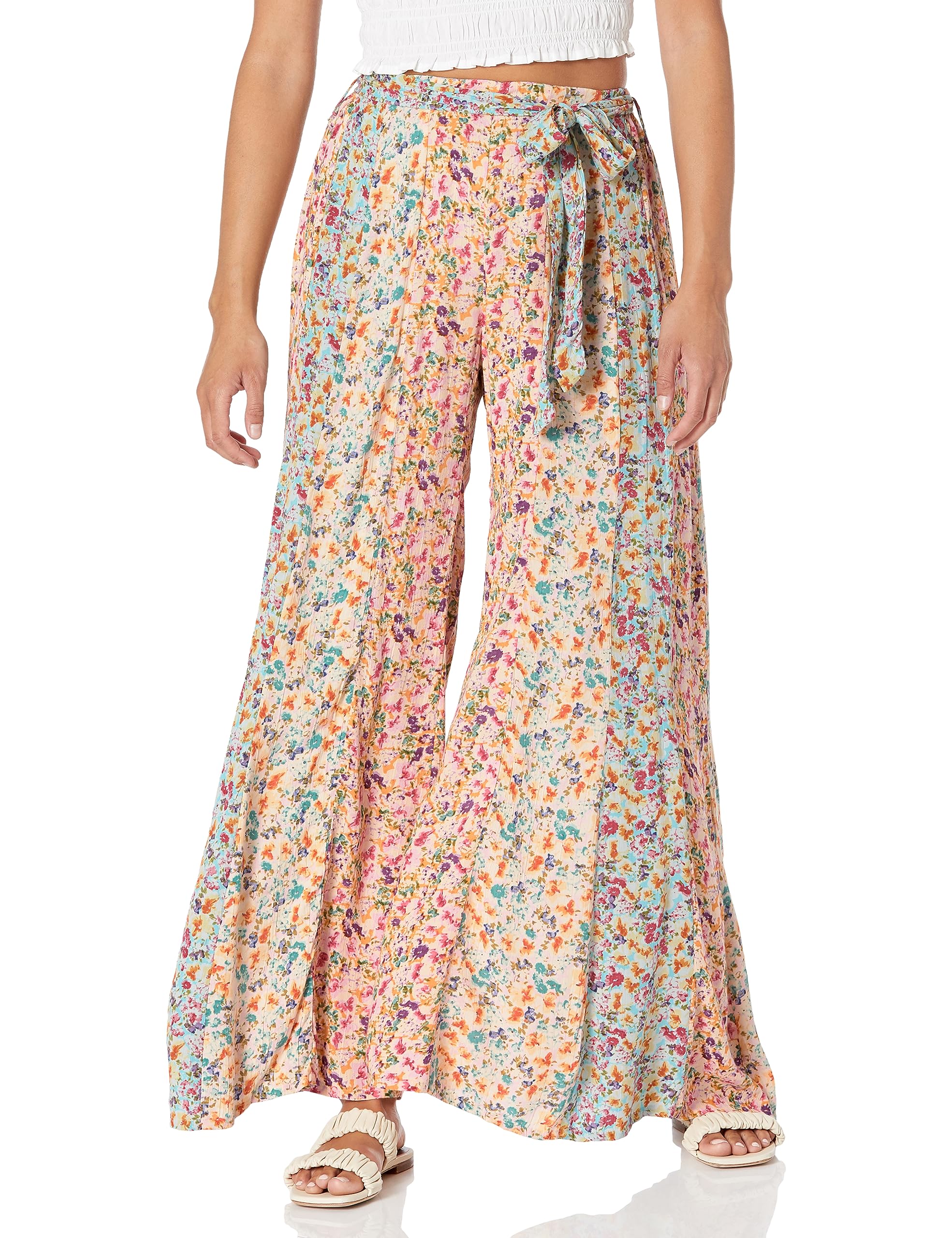 Angie Womens Angie Womens Wide Leg Tie Front PantsCasual Pants