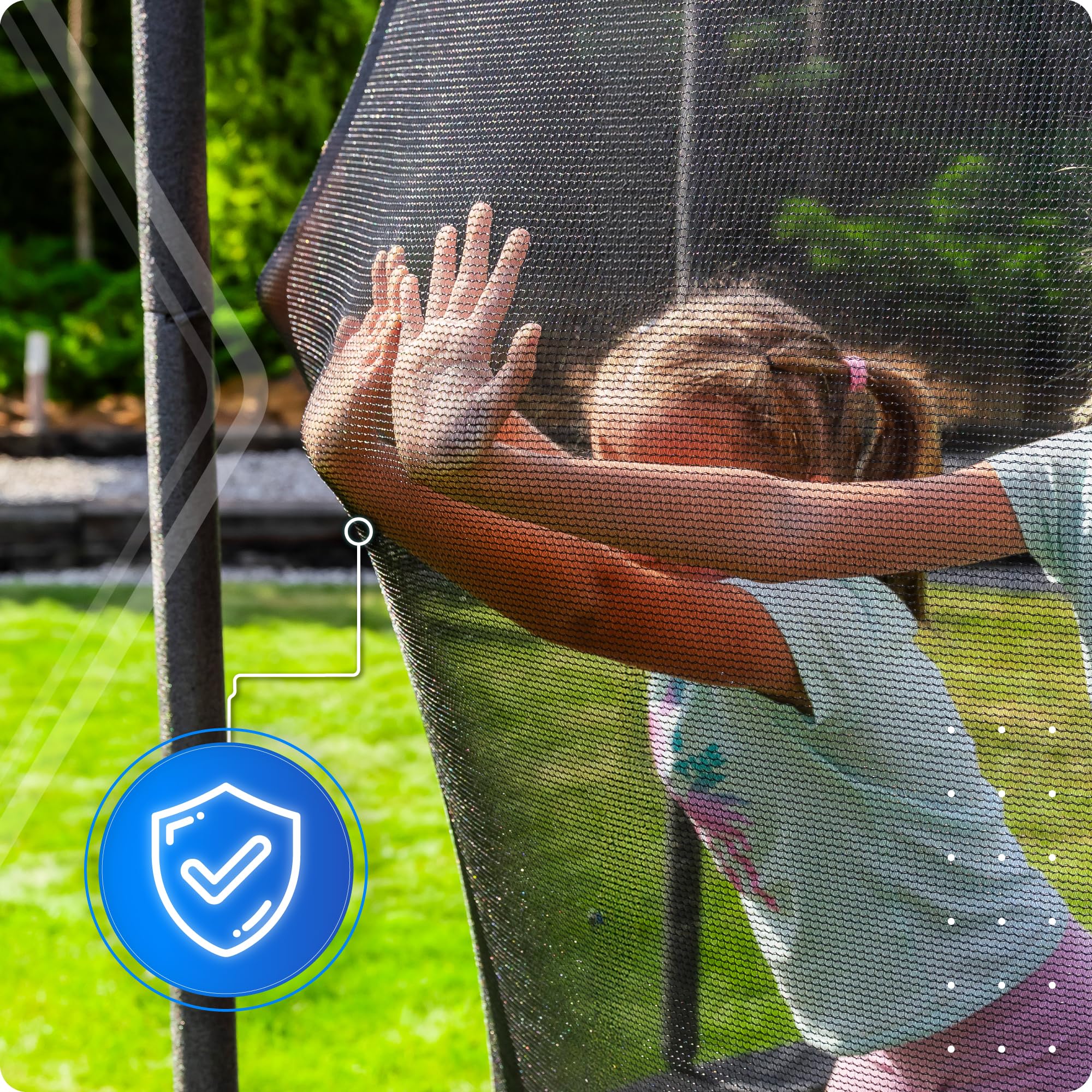 THUNDER Trampolino da Giardino con Rete e Scala – Outdoor per Bambini e Adulti, Stabile, Wetterfest, Varie Misure e Color