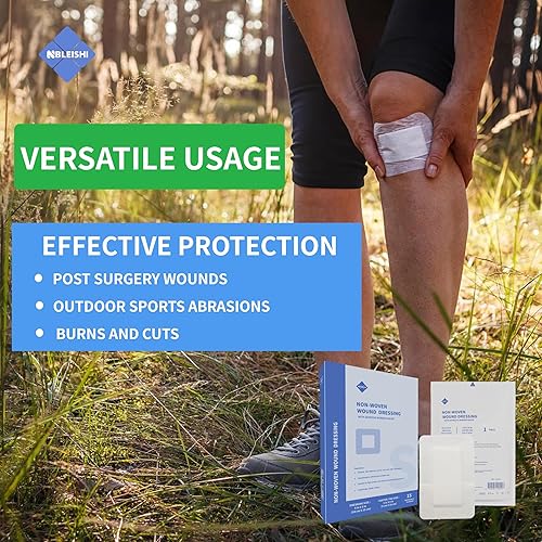 Miniatura 6 de Sterile Non Woven Island Wound Dressing 6 X 8 inch,Extra Large Cover with Adhesive Bordered Gauze Pads,Breathable and High Absorbent Non-Stick