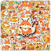 Fox Stickers Pack, 50 Pcs Kawaii Fox Stickers for Adults Teens, Cartoon Wildlife Animal Waterproof Vinyl Decals for Water Bottle Luggage Computer Skateboard Laptop Phone Guitar