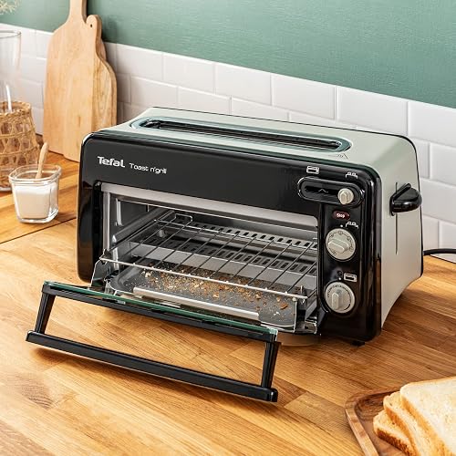 Tefal Grille-pain et mini-four 2-en-1, Acier inoxydable, Longue fente pour grille-pain avec couvercle, 6 niveaux de dorage, Température du grill jusqu'à 210°C, Toast N Grill TL600810 - 5