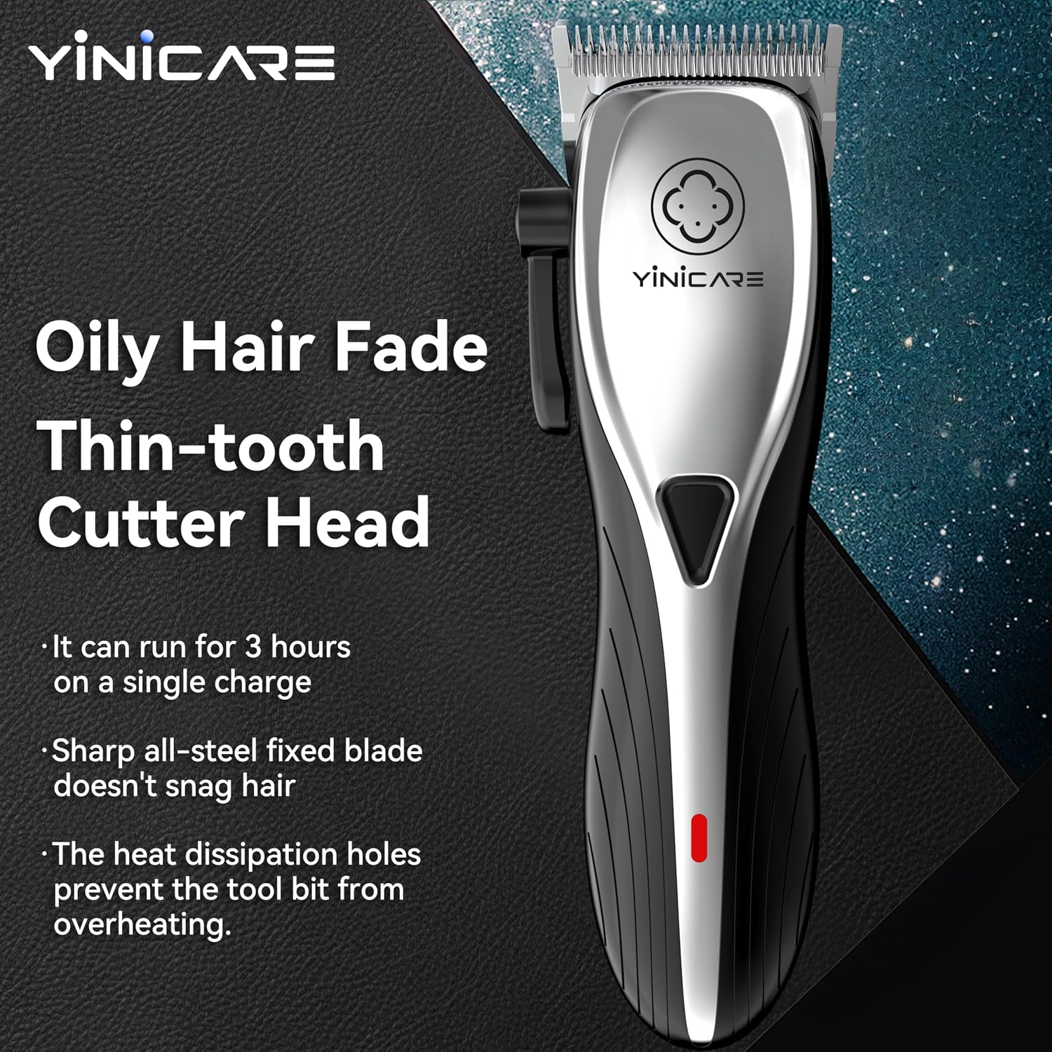Professional Cord/Cordless electric hair clippers for Men – Lon Battery 180 Min Runtime, 8.2ft Charging Cord, Ergonomic, Titanium Blade, Self Sharpening, 7000RPM, <60dB, Low Vibration (Hair Clippers)