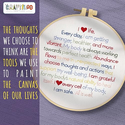 Vista 6 de CRAFTILOO Kit de bordado para adultos, kit de bordado a mano para principiantes con patrones de bordado estampados, kit de bordado