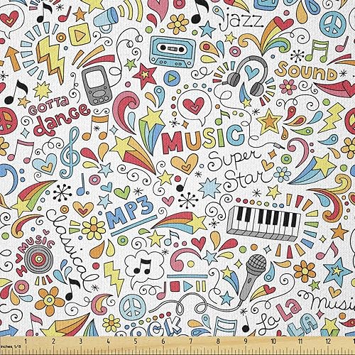 Miniatura 136 de Tela de panda Lunarable de The Yard, diseño de oso asiático con dibujos animados comiendo hojas y ramas, animal silvestre, tela decorativa para