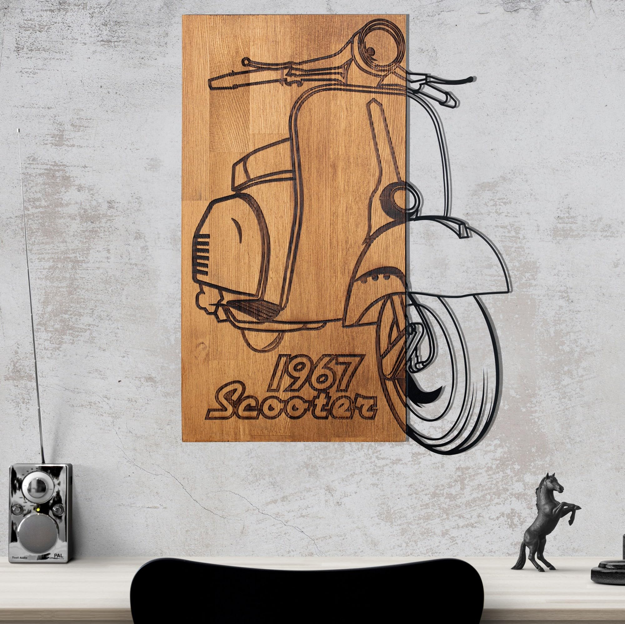 Décoration murale bois massif et métal pour sublimer un salon contemporain chic