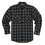 YAGO Men's Outdoor Long Sleeve Flannel Plaid Button Up Shirt