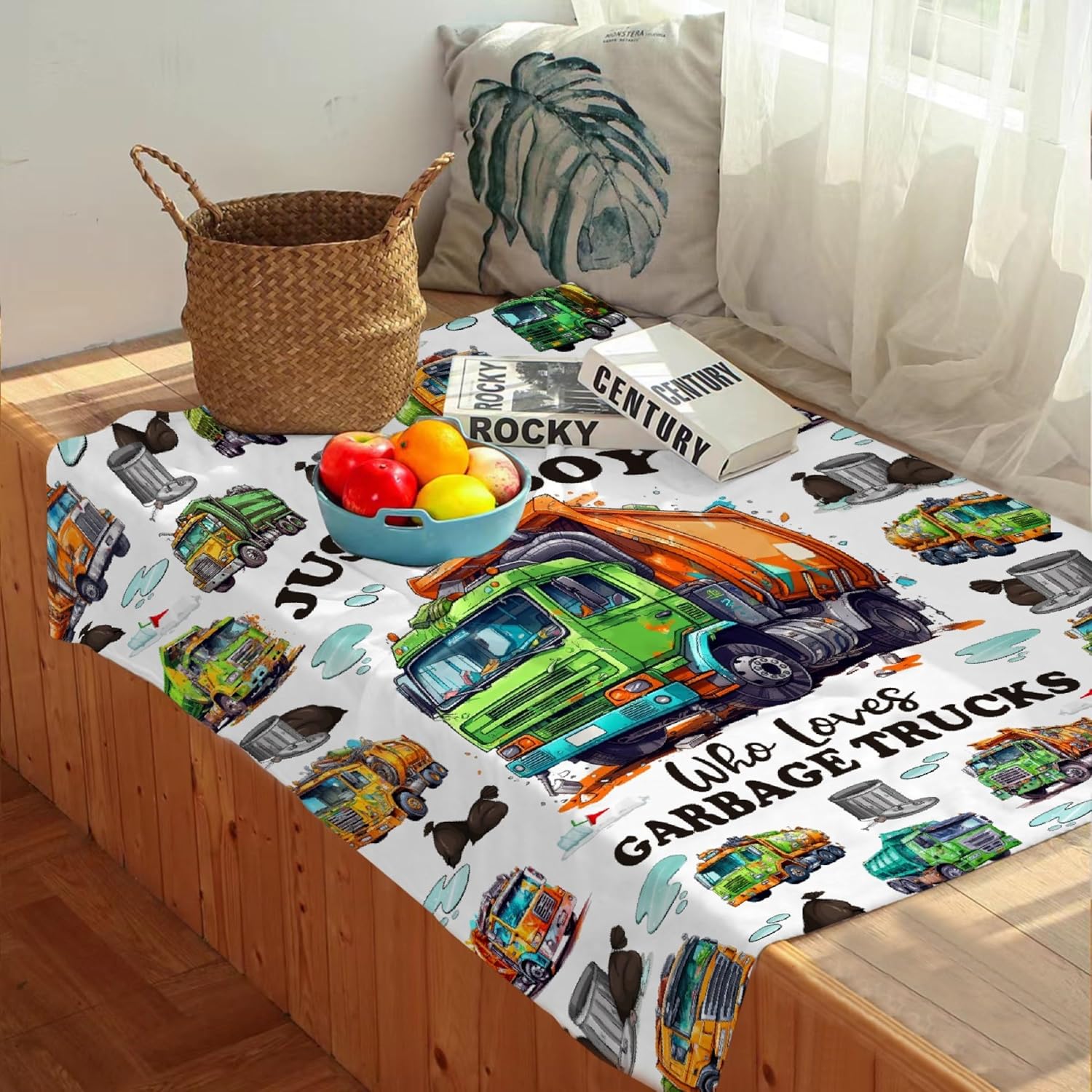 Garbage Truck Blanket Just A Boy Who Loves Garbage Trucks Throw Blanket Gift for Boy Girl Kid Garbage Truck Love, 40"x50" Soft Cozy Plush Fuzzy Lightweight Flannel Throw for Couch Travel - Image 3