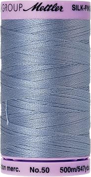 Mettler Silk-Finish Solid Cotton Thread, 547 yd/500m, Summer Sky