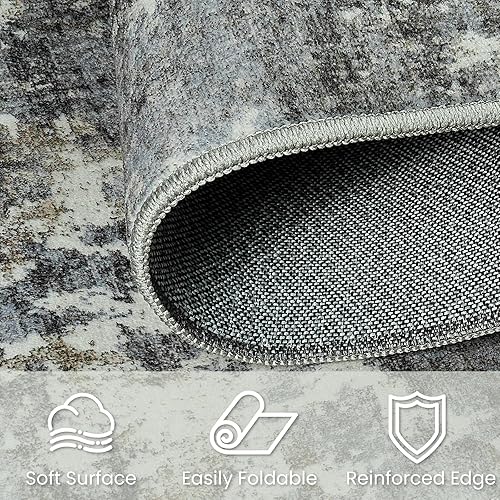 Vista 137 de Alfombra de área para sala de estar: 5 x 7 de interior, suave, esponjosa, alfombra abstracta para dormitorio, cocina, comedor, suelo, alfombra