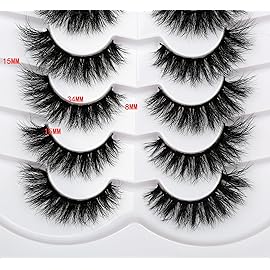 Pooplunch False Eyelashes Cat Eye Lashes Wispy Natural Extension Volume Soft Faux Mink Lash 8D Fake Eyelashes Strips 7 Pairs Pack