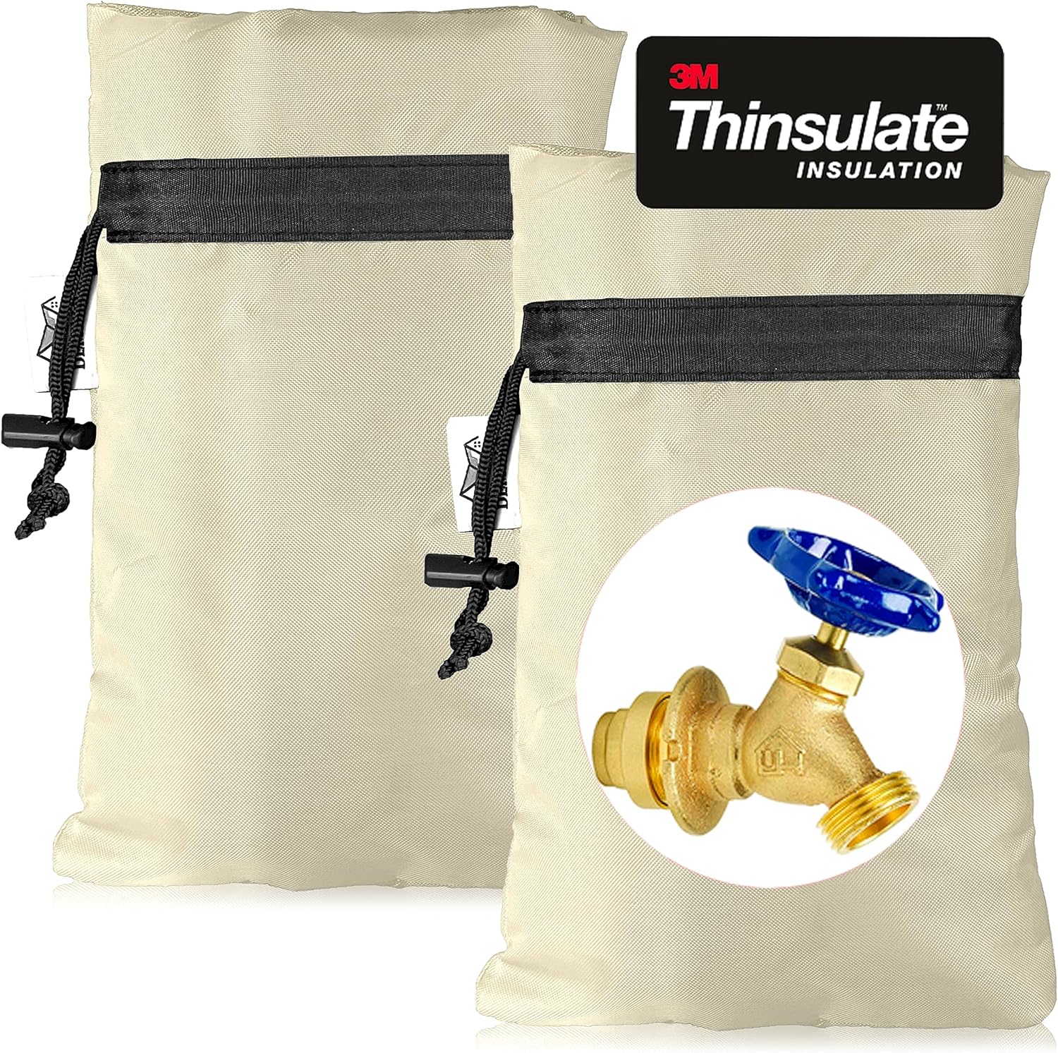 Enlarge Outdoor Faucet Cover for Winter Freeze Protection, 3M Thinsulate, 10”H x 6.3