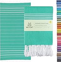 Vista 32 de WETCAT Toalla de playa turca de gran tamaño (38"x71") 100% algodón turco, fabricada en Turquía - sin arena, extragrande, ultrasuave, de secado